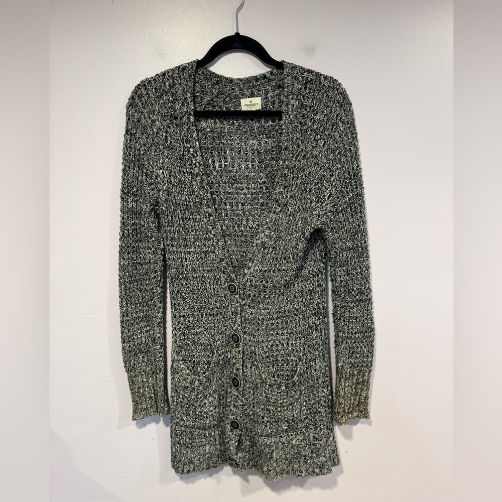 Black and white peppered American eagle cardigan